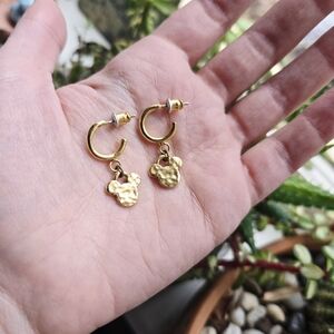 Pair of Dainty Gold Mickey Mouse Huggie Hoops Hoop Earrings